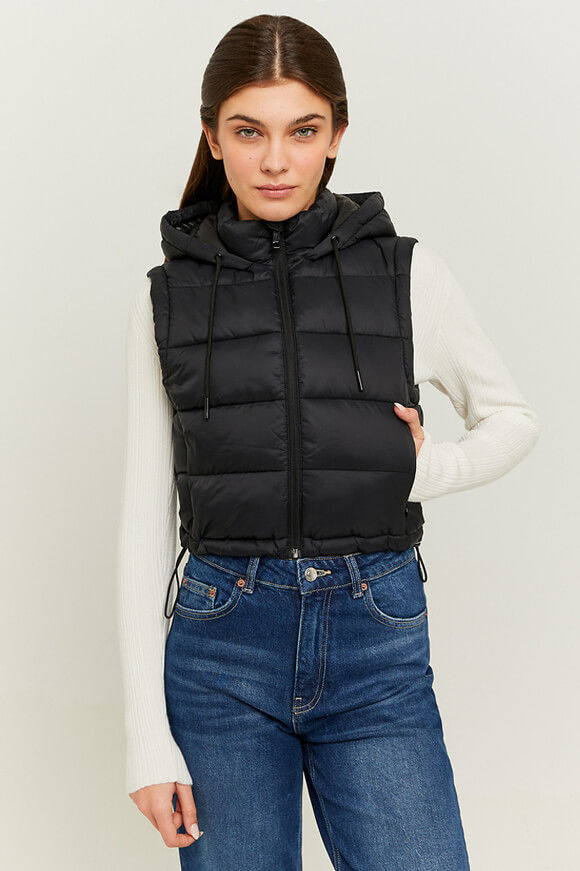 Tally Weijl Crop Puffer Gilet | Black | Damen  | L von Tally Weijl