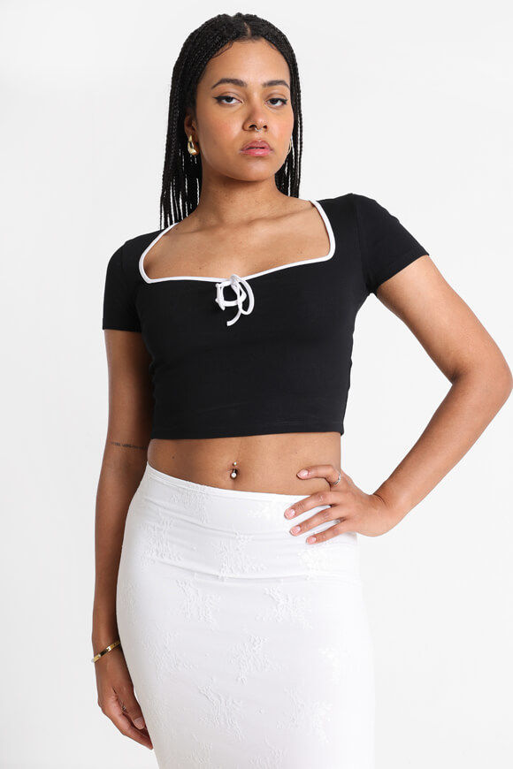 Tally Weijl Crop T-Shirt | Black | Damen  | L von Tally Weijl