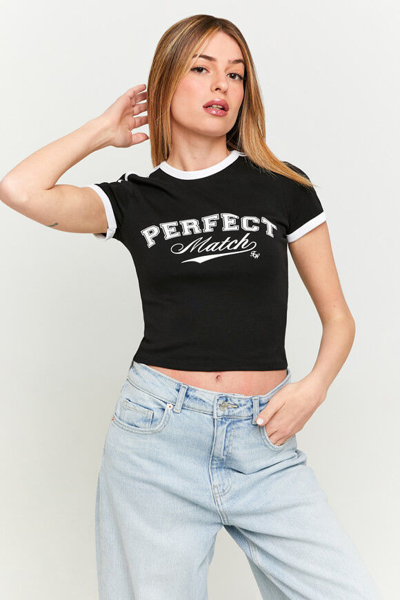 Tally Weijl Crop T-Shirt | Black | Damen  | L von Tally Weijl