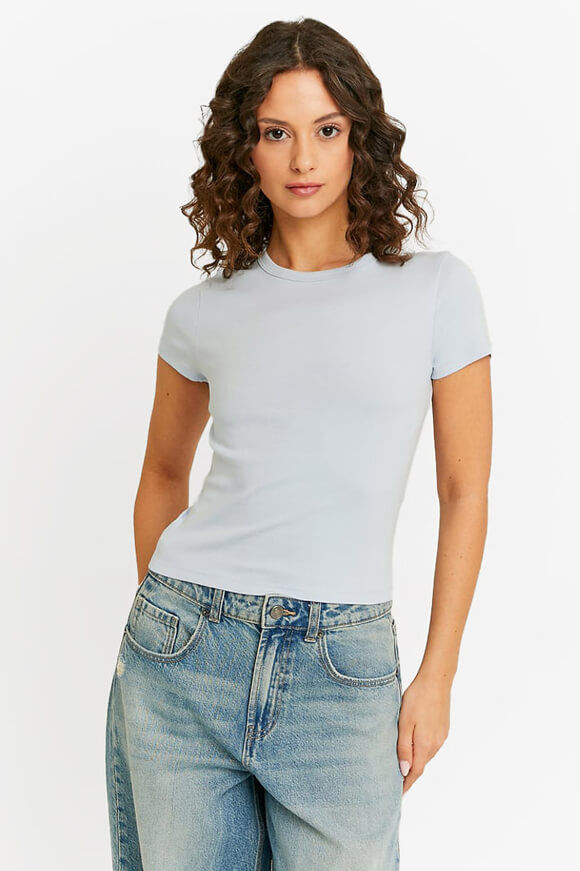Tally Weijl Crop T-Shirt | Light Blue | Damen  | L von Tally Weijl