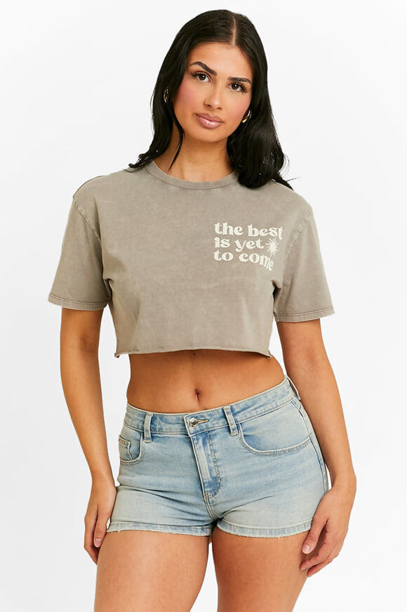 Tally Weijl Crop T-Shirt | Taupe | Damen  | XS von Tally Weijl