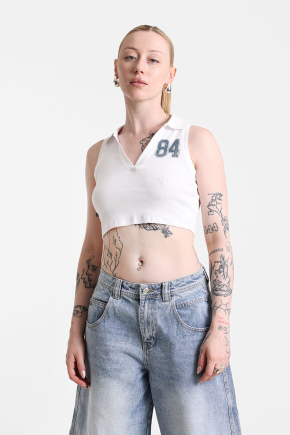 Tally Weijl Geripptes Crop Top | White | Damen  | L von Tally Weijl