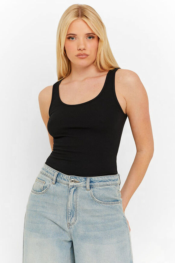 Tally Weijl Geripptes Tanktop | Black | Damen  | S von Tally Weijl