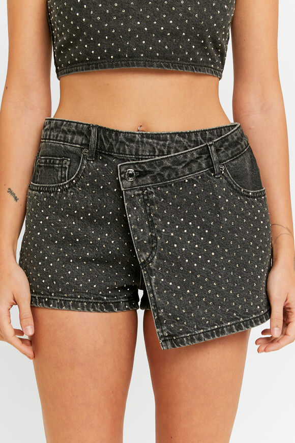 Tally Weijl Jeansshorts mit Strass | Black Washed | Damen  | 34 von Tally Weijl