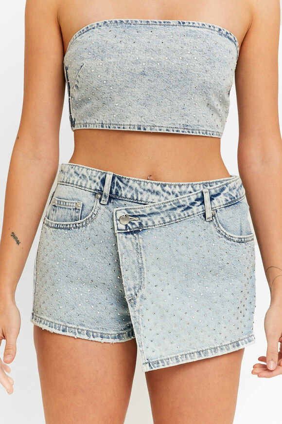 Tally Weijl Jeansshorts mit Strass | Light Blue Washed | Damen  | 34 von Tally Weijl