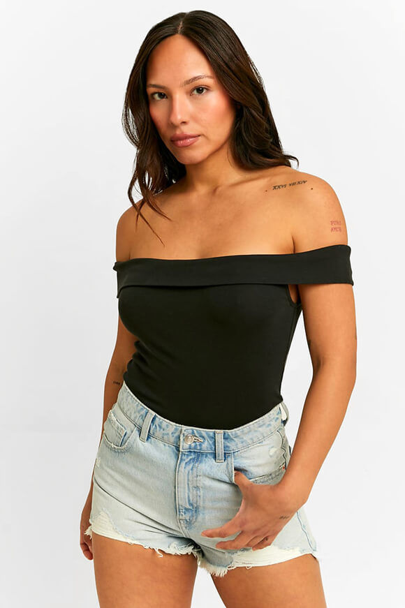 Tally Weijl Off Shoulder Crop Top | Black | Damen  | L von Tally Weijl