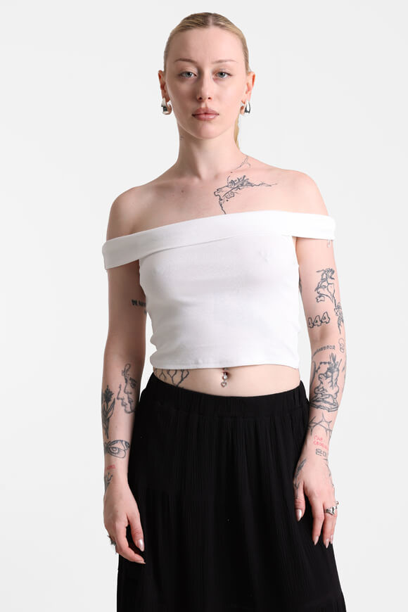 Tally Weijl Off Shoulder Crop Top | White | Damen  | L von Tally Weijl