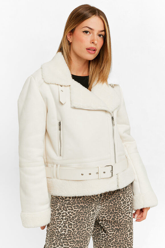 Tally Weijl Oversize Shearling Jacke | Offwhite | Damen  | M von Tally Weijl