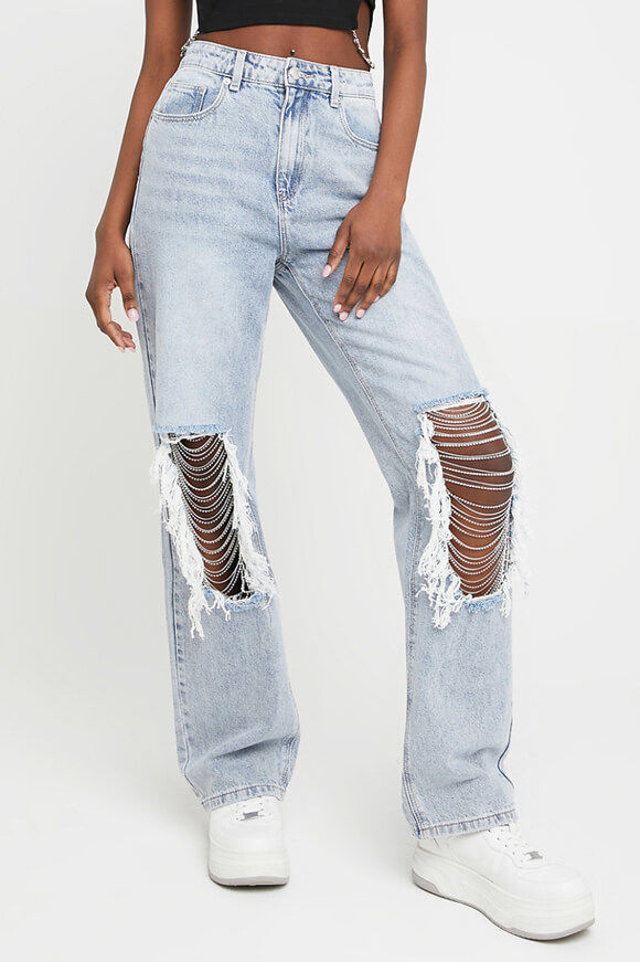Tally Weijl Straight Fit Jeans mit Strass | Light Blue | Damen | 32 Tally Weijl Straight Fit Jeans mit Strass | Light Blue | Damen | 32 von Tally Weijl
