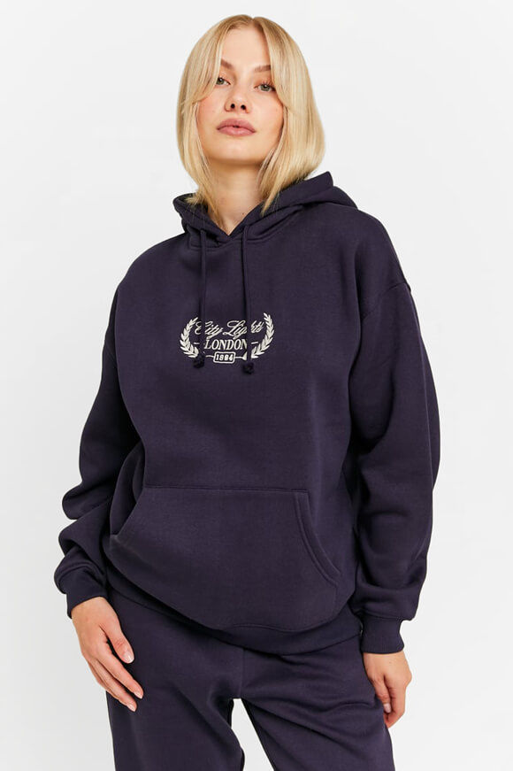 Tally Weijl Varsity Oversize Kapuzensweatshirt | Navy | Damen  | M von Tally Weijl