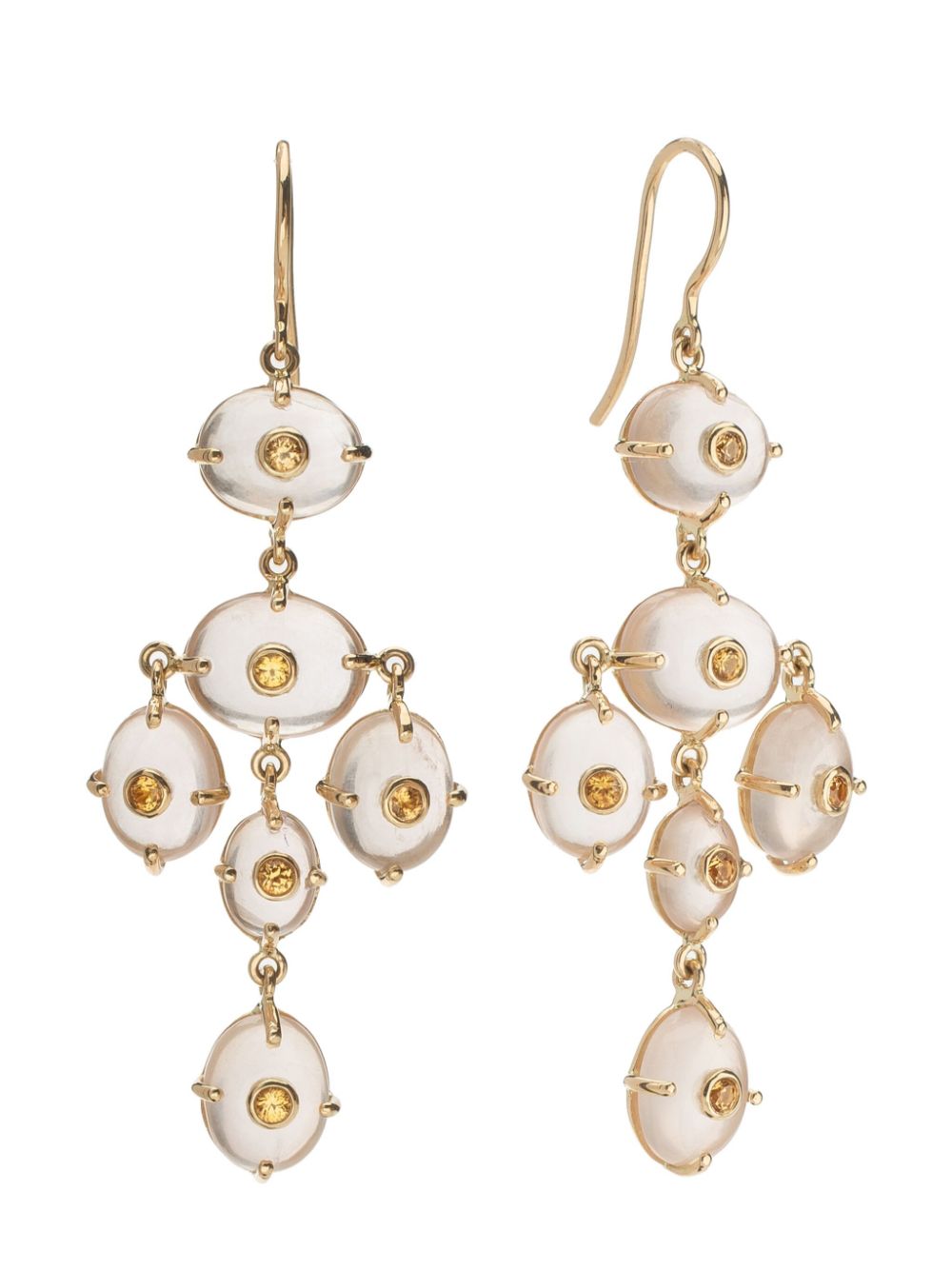 Tamara Taichman 14tk yellow-gold Girandole quartz and sapphire drop earrings von Tamara Taichman