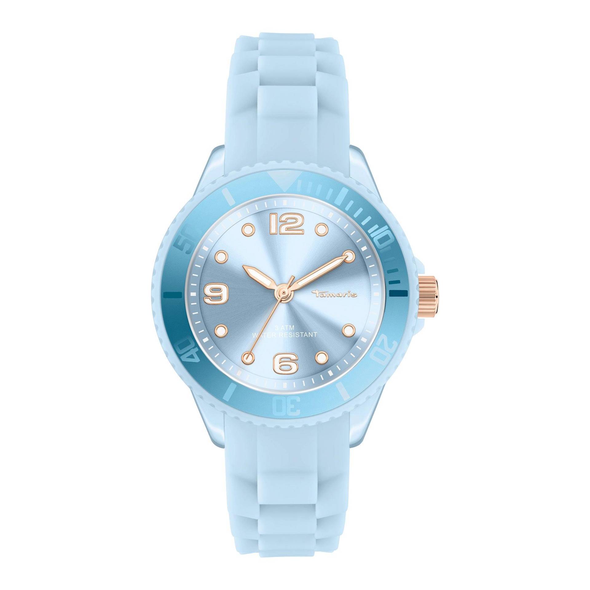 Funky Armbanduhr Damen Hellblau 36mm von Tamaris