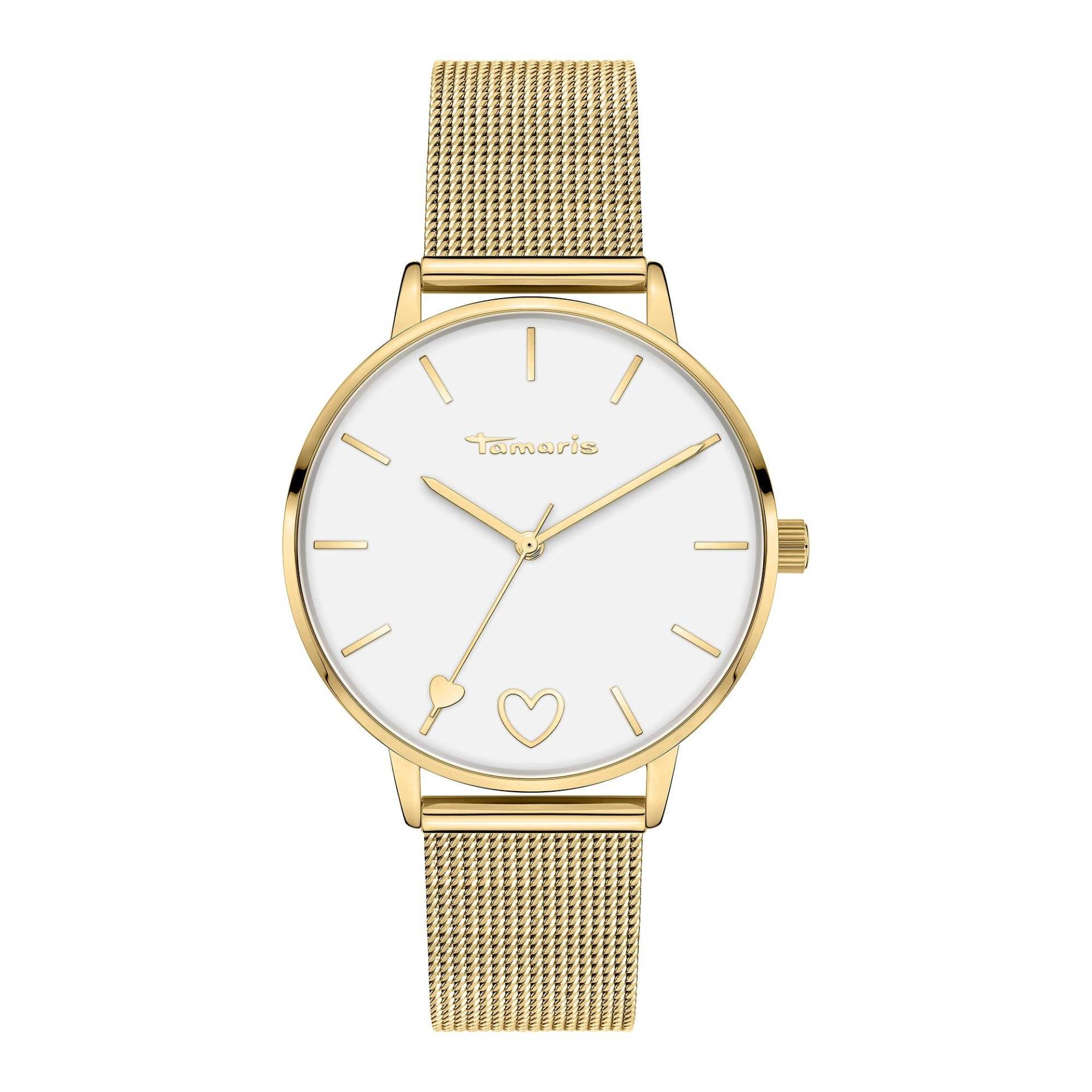 Love Armbanduhr Damen Gold 36mm von Tamaris