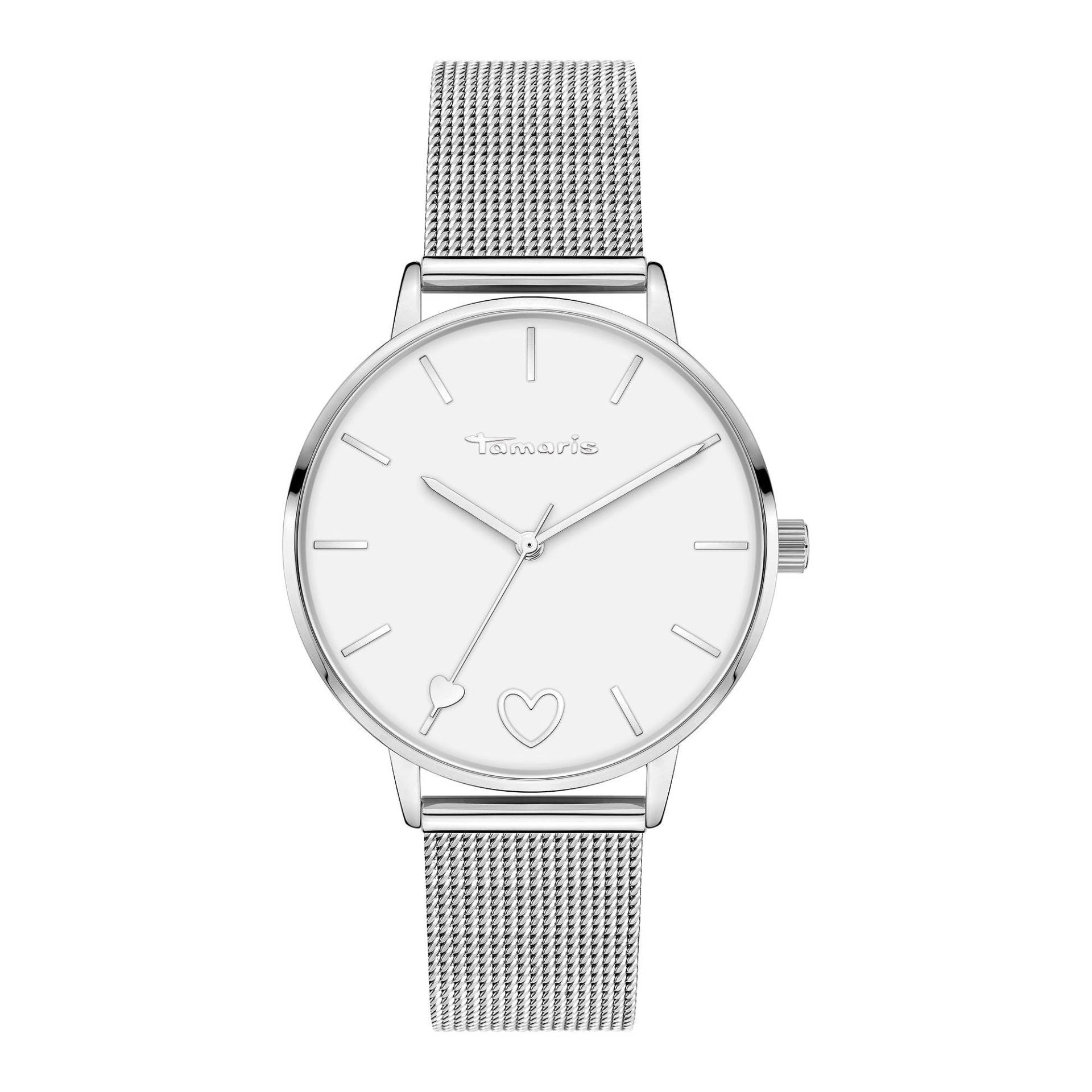 Love Armbanduhr Damen Silber 36mm von Tamaris
