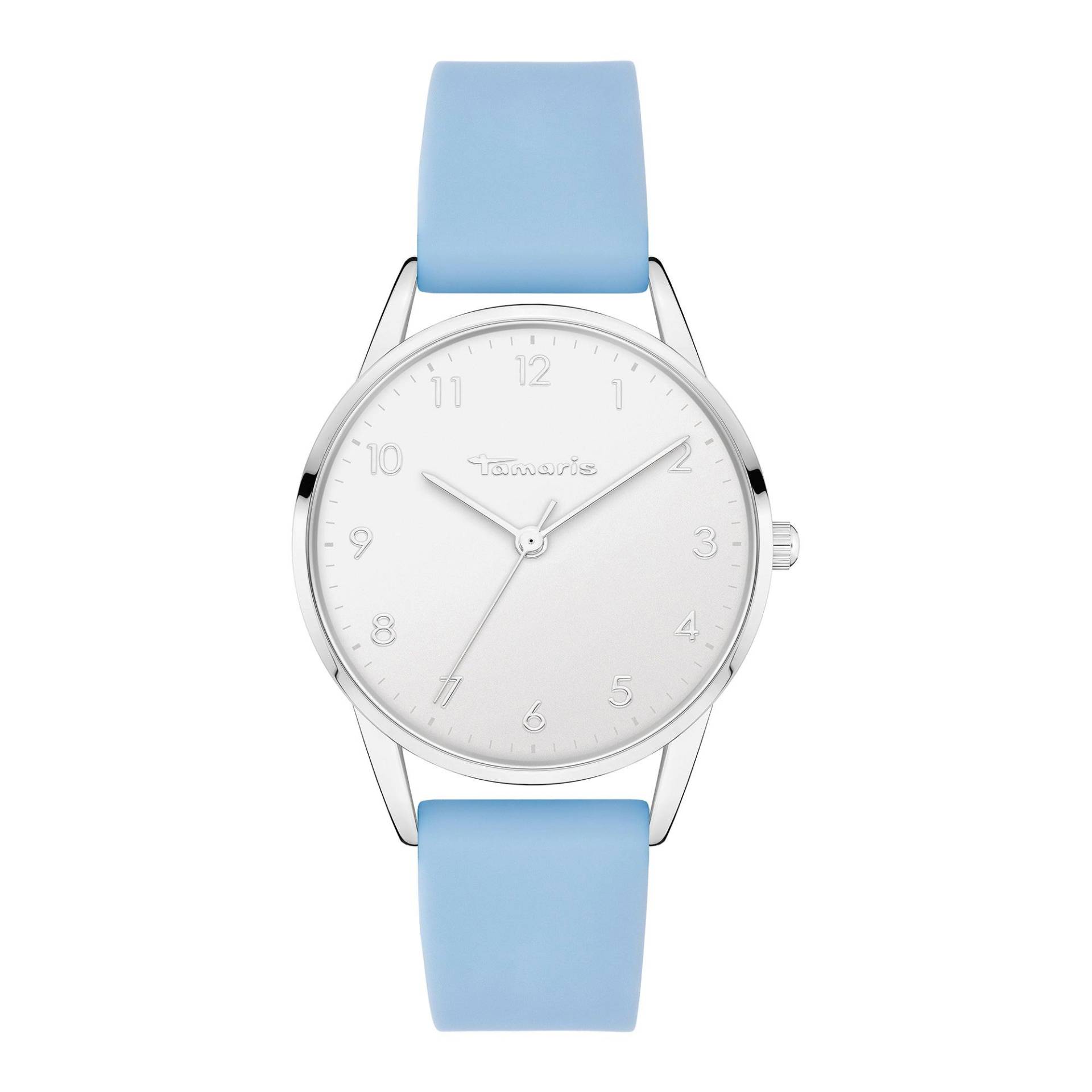 Sporty Armbanduhr Damen Hellblau 35mm von Tamaris