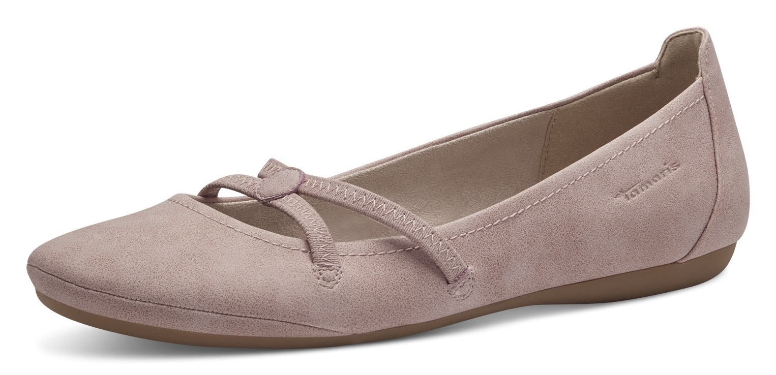 Tamaris Ballerina »Caterina«, Flats, Festtagsmode, Slipper mit Gummizugriemchen von Tamaris