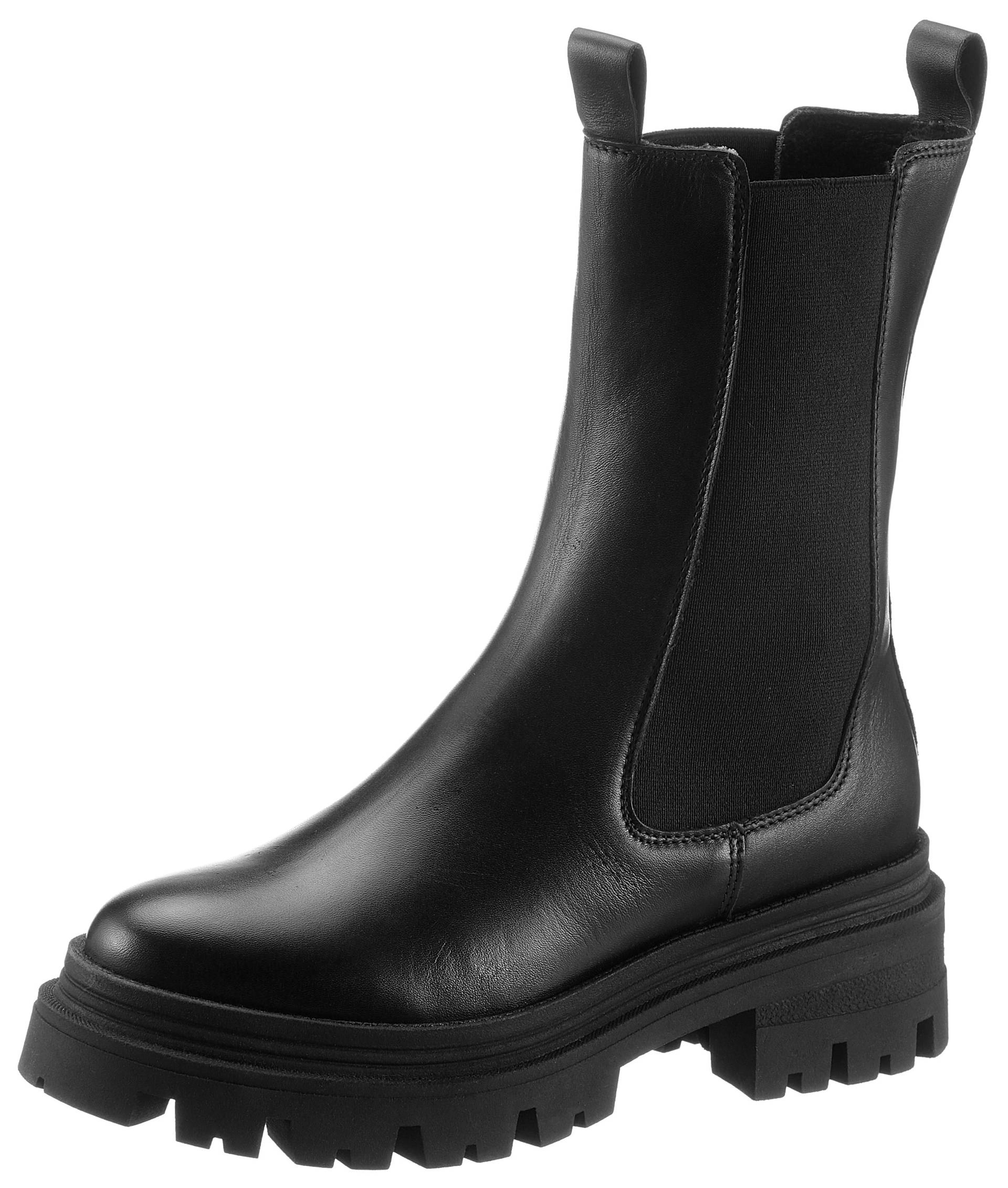 Tamaris Chelseaboots, Blockabsatz, Schlupfboots, Kurzstiefel, beidseitige Stretcheinsätze Tamaris Chelseaboots, Blockabsatz, Schlupfboots, Kurzstiefel, beidseitige Stretcheinsätze von Tamaris