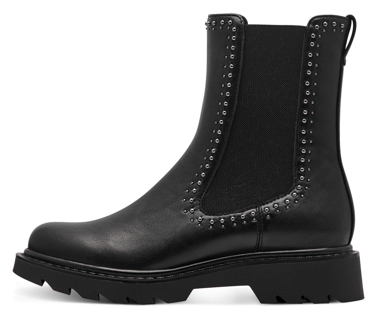 Tamaris Chelseaboots, Blockabsatz, Stiefelette, Bikerboots mit glänzenden Nieten besetzt Tamaris Chelseaboots, Blockabsatz, Stiefelette, Bikerboots mit glänzenden Nieten besetzt von Tamaris