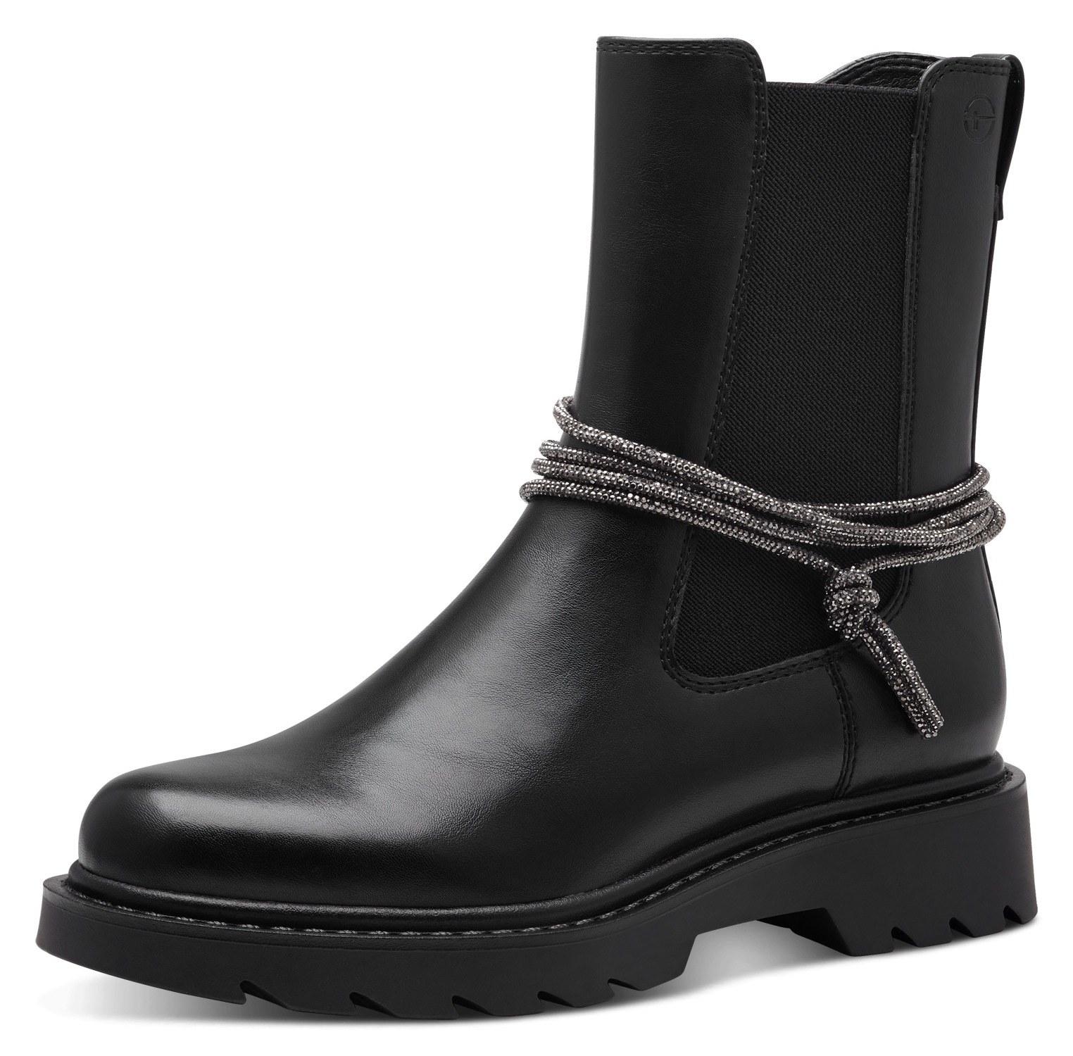 Tamaris Chelseaboots, Blockabsatz, Stiefelette mit funkelnden Bändern verziert Tamaris Chelseaboots, Blockabsatz, Stiefelette mit funkelnden Bändern verziert von Tamaris
