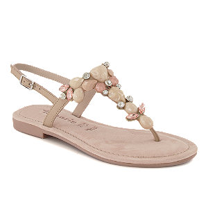 Tamaris Damen Flache Sandalette Beige von Tamaris