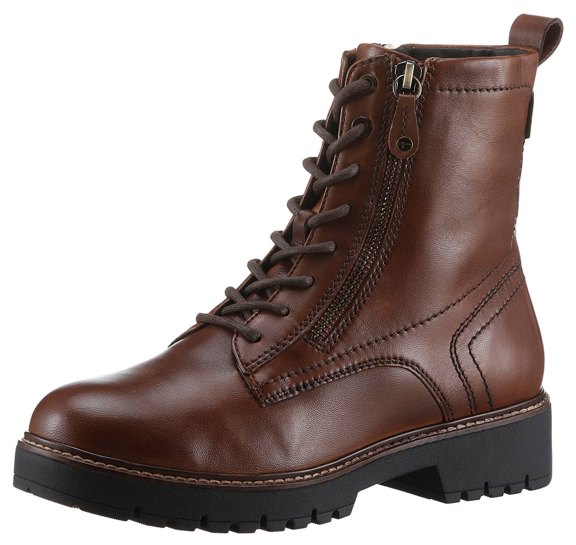 Tamaris Schnürboots, Blockabsatz, Schnürstiefelette, Combat-Boots mit Kontrast-Rahmennaht Tamaris Schnürboots, Blockabsatz, Schnürstiefelette, Combat-Boots mit Kontrast-Rahmennaht von Tamaris
