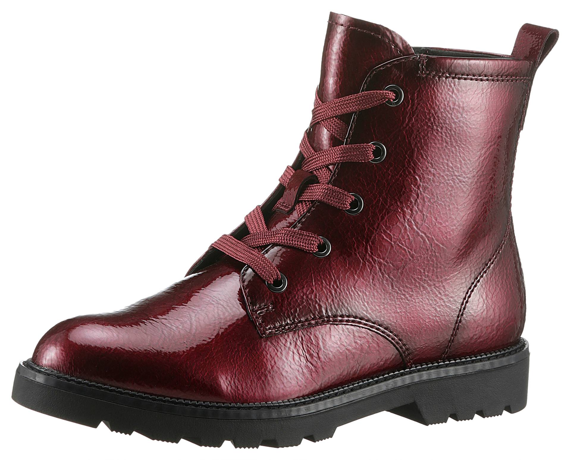 Tamaris Schnürboots, Blockabsatz, Schnürstiefelette in veganer Verarbeitung Tamaris Schnürboots, Blockabsatz, Schnürstiefelette in veganer Verarbeitung von Tamaris