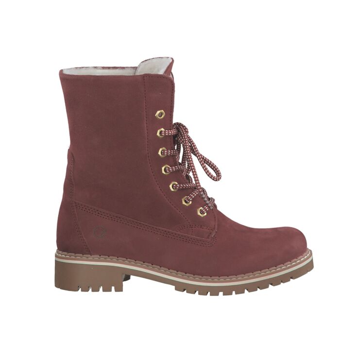 Tamaris Schnürstiefel aus Leder bordeaux, 37 von Tamaris