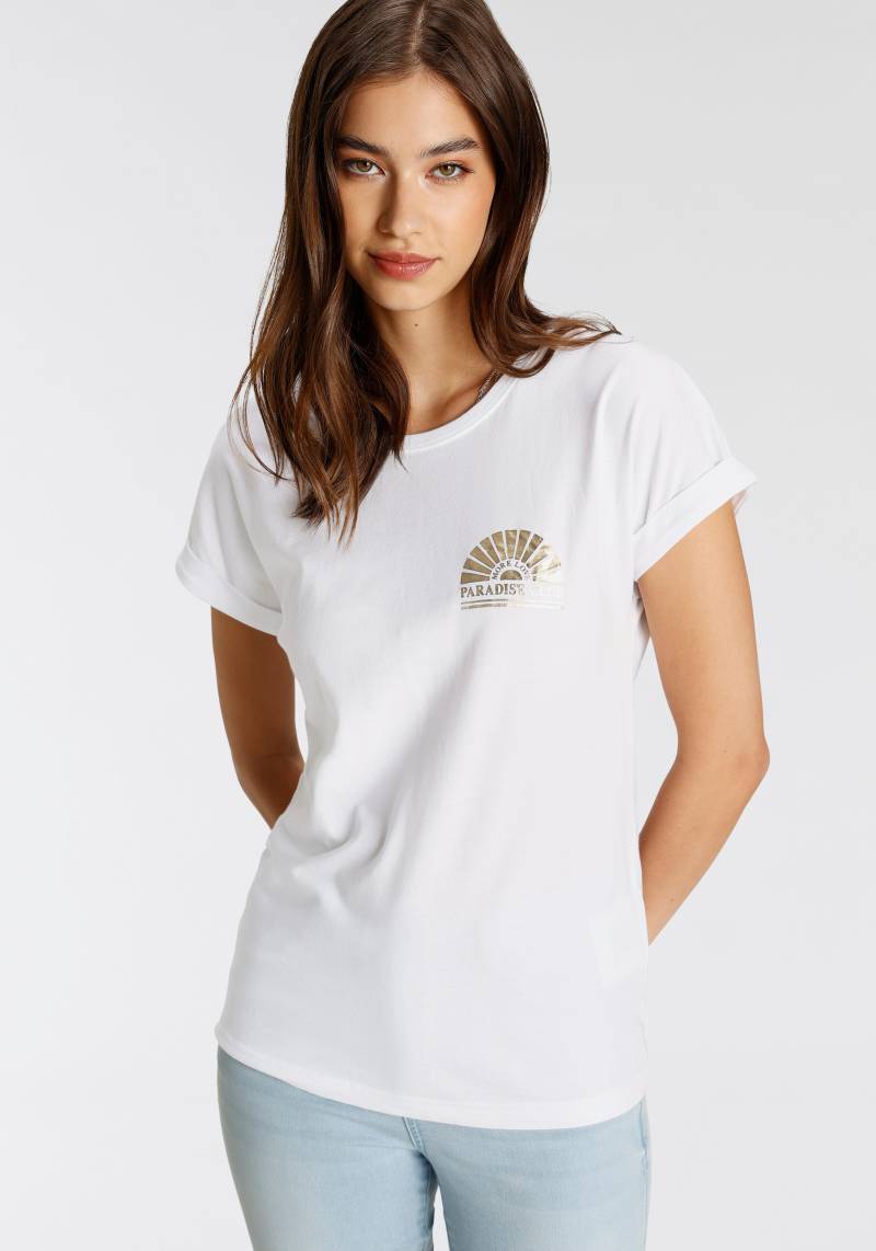 Tamaris T-Shirt, Mit Elegantem Folienprint in Goldfarben - NEUE KOLLEKTION von Tamaris