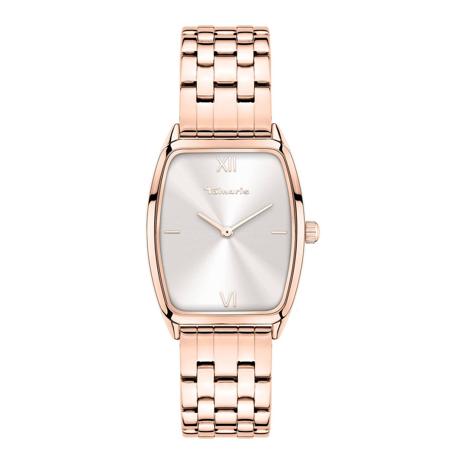 Tonneau Armbanduhr Damen Roségold 33mm von Tamaris