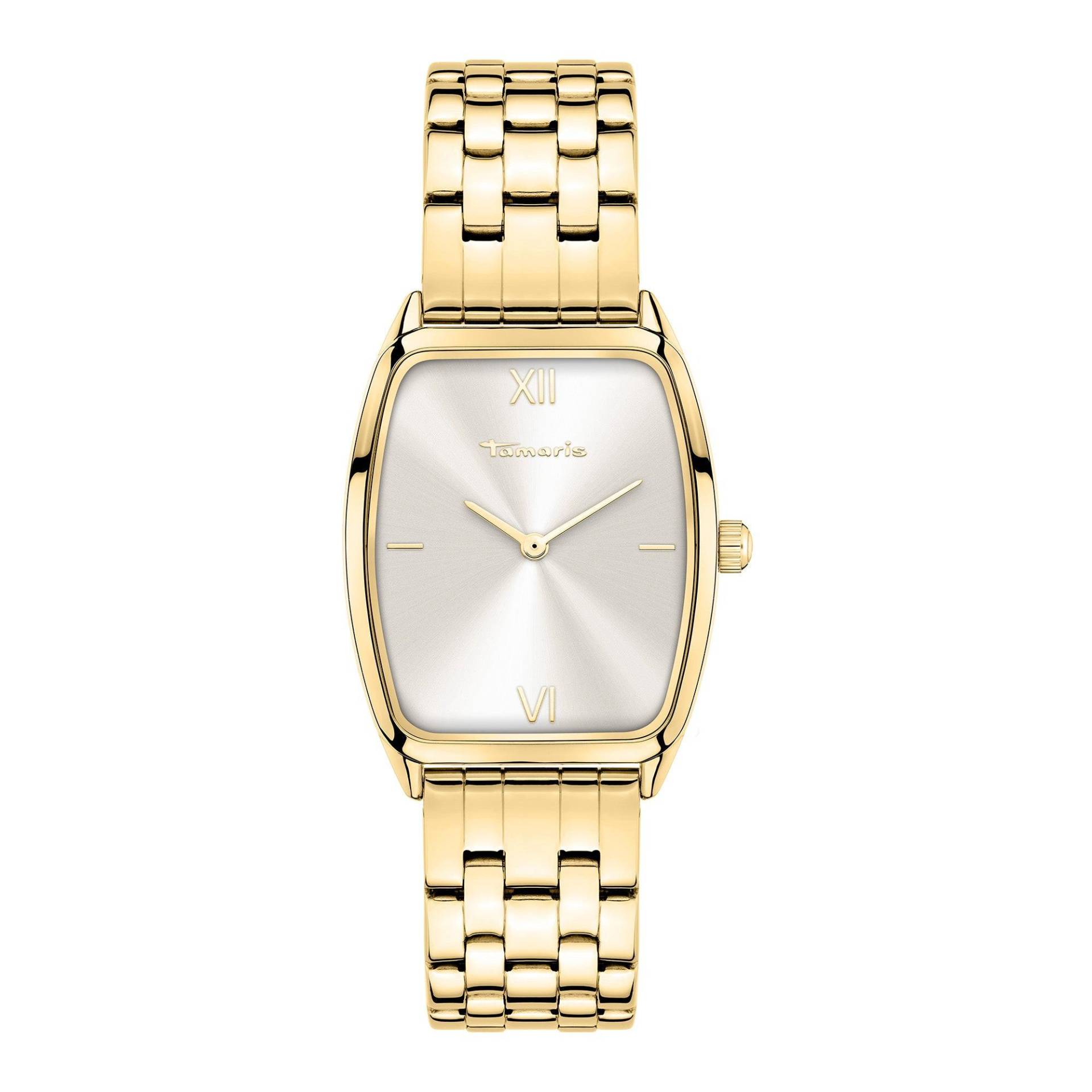 Tonneau Armbanduhr Damen Gold 33mm von Tamaris