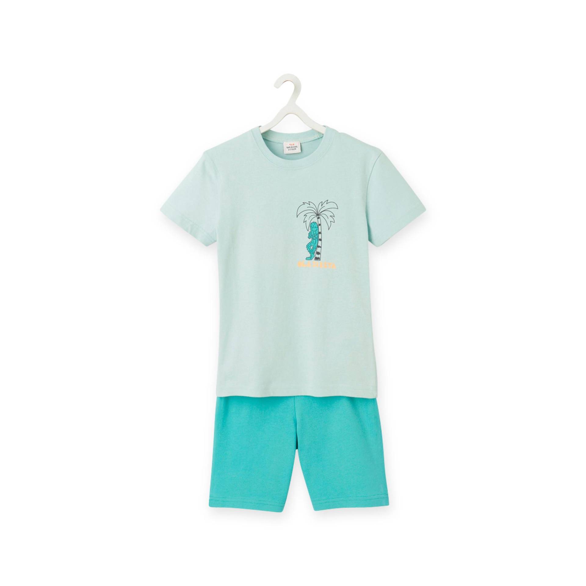 Pyjamashorts Jungen Türkisblau 10A von TAO KIDS