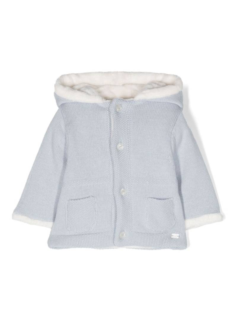 Tartine Et Chocolat button-up cotton blend hooded cardigan - Blue von Tartine Et Chocolat