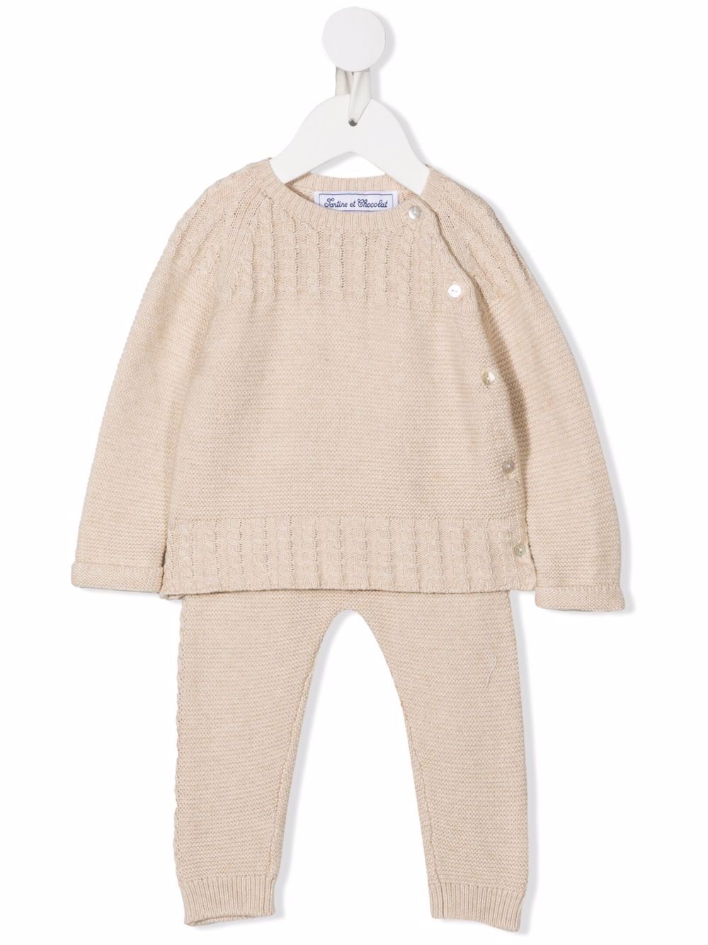 Tartine Et Chocolat buttoned-up knitted tracksuit set - Neutrals von Tartine Et Chocolat