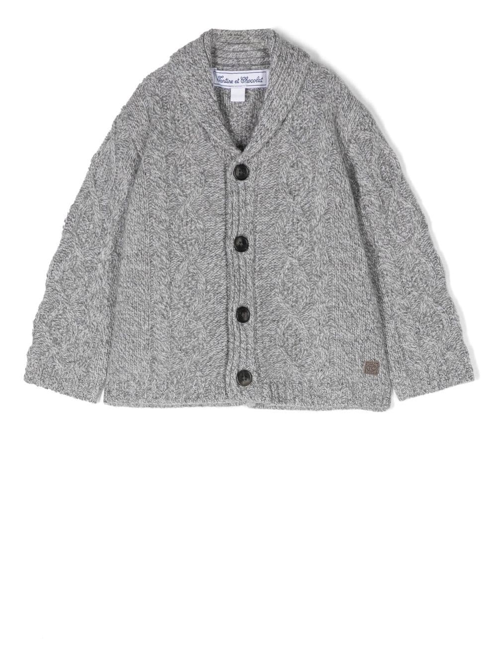 Tartine Et Chocolat cable knit wool cardigan - Grey von Tartine Et Chocolat