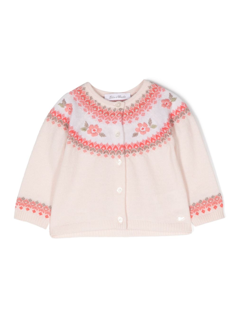 Tartine Et Chocolat crew-neck embroidered cardigan - Pink von Tartine Et Chocolat