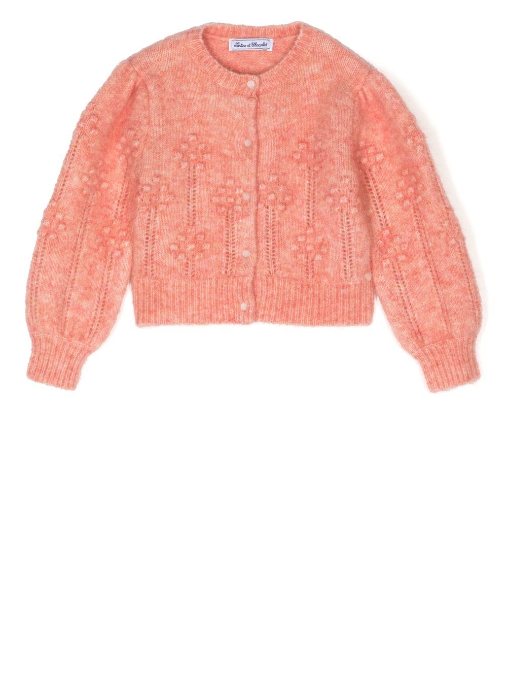 Tartine Et Chocolat embossed pointelle-knit cardigan - Pink von Tartine Et Chocolat