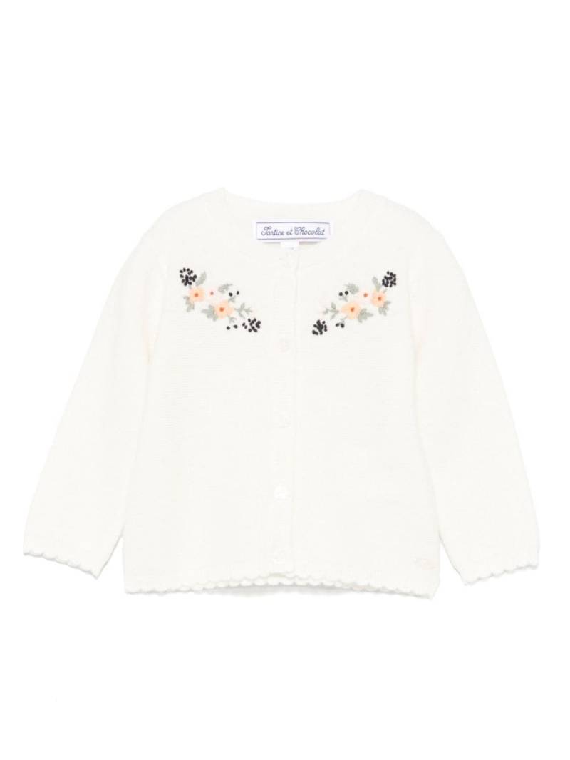 Tartine Et Chocolat floral-embroidered cardigan - White von Tartine Et Chocolat