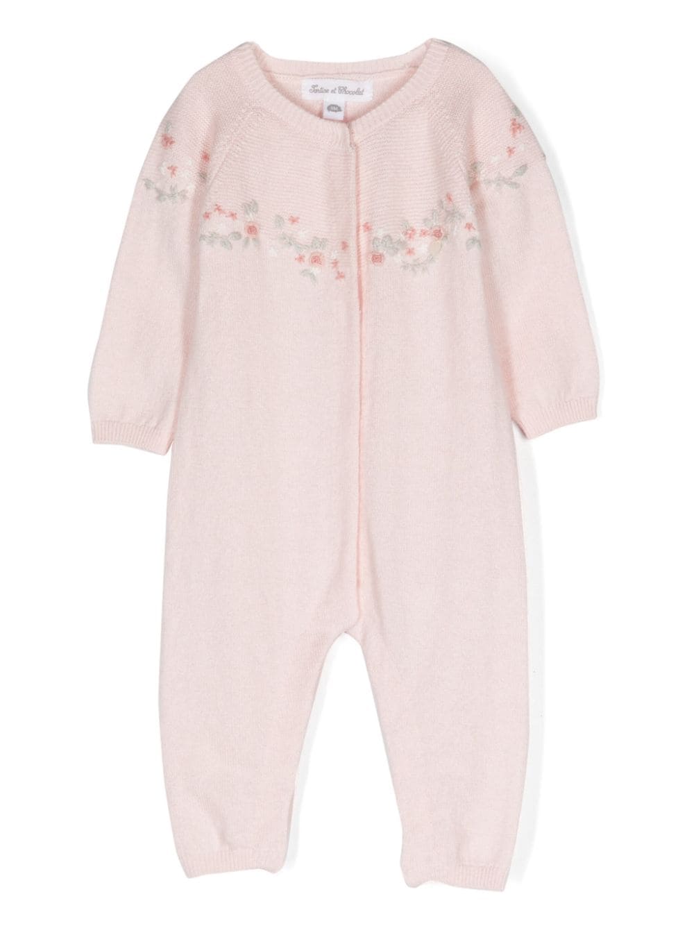 Tartine Et Chocolat floral-embroidered romper - Pink von Tartine Et Chocolat