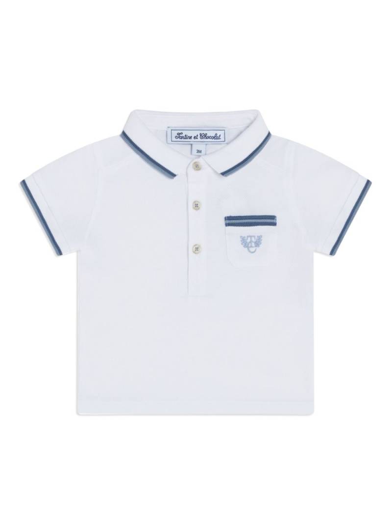 Tartine Et Chocolat logo-embroidered polo shirt - Blue von Tartine Et Chocolat