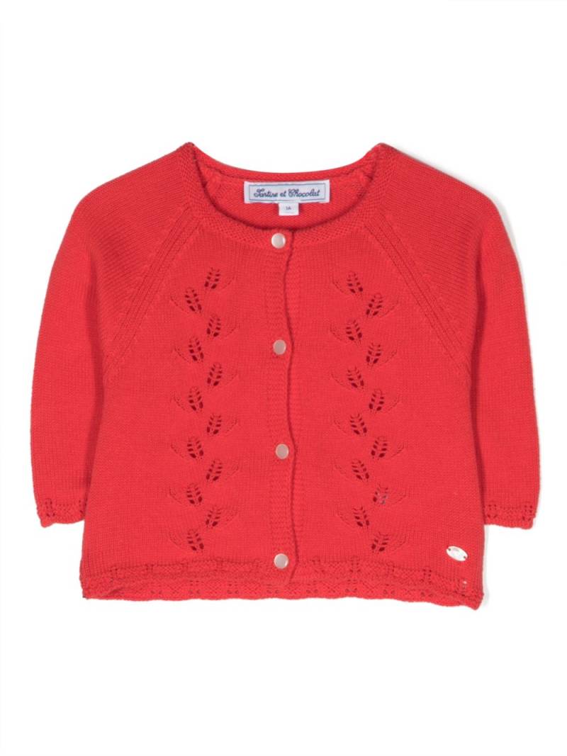 Tartine Et Chocolat logo-plaque knitted jacket - Red von Tartine Et Chocolat