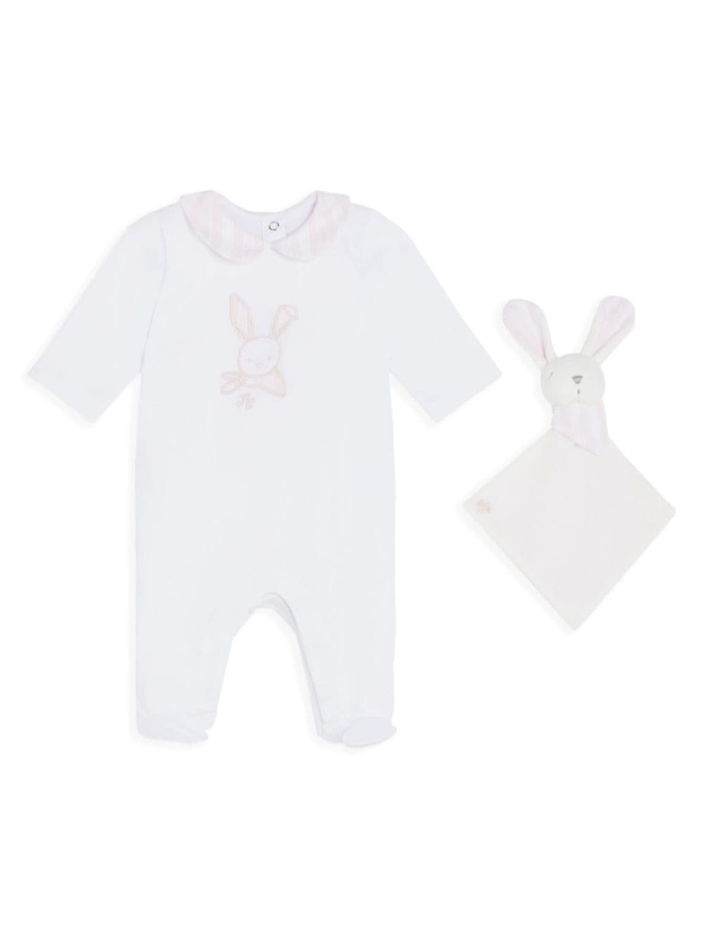 Tartine Et Chocolat rabbit-embroidered cotton romper - White von Tartine Et Chocolat