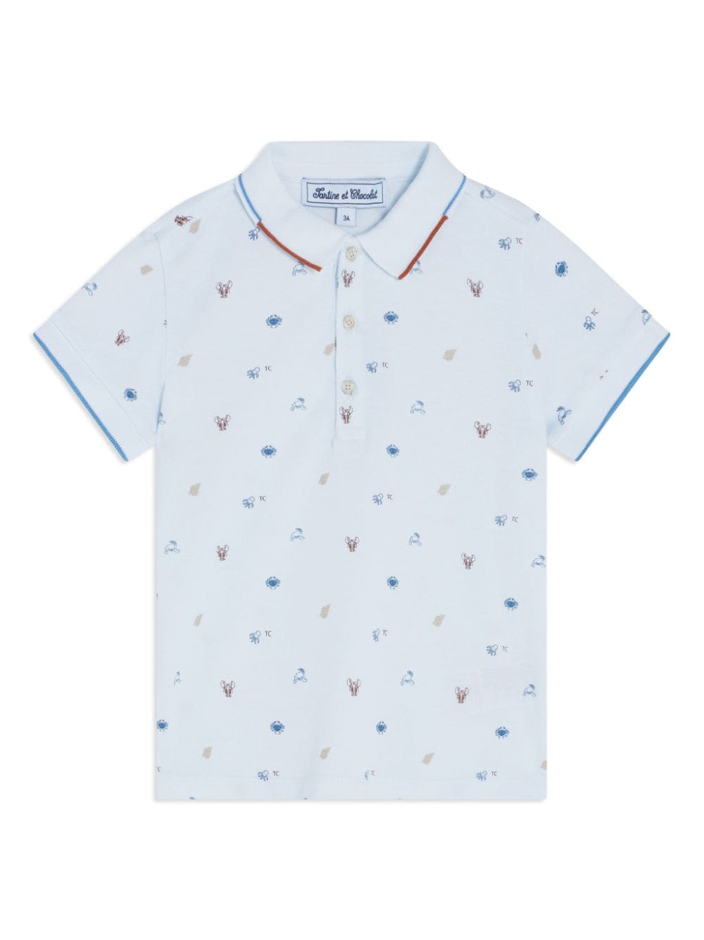 Tartine Et Chocolat sea-embroidery cotton polo shirt - Blue von Tartine Et Chocolat