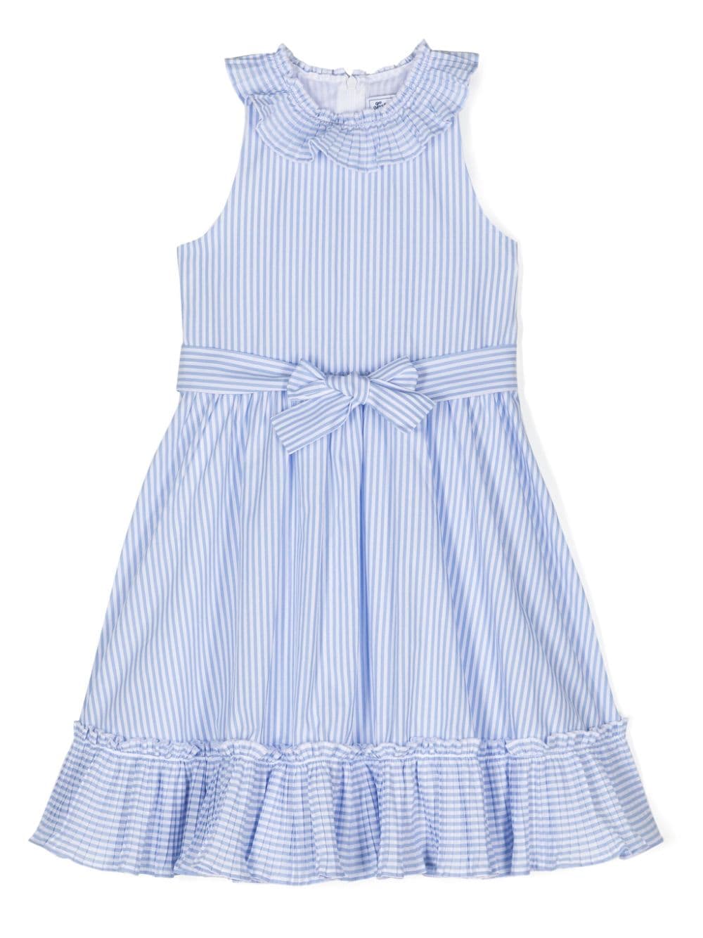 Tartine Et Chocolat striped belted cotton dress - Blue