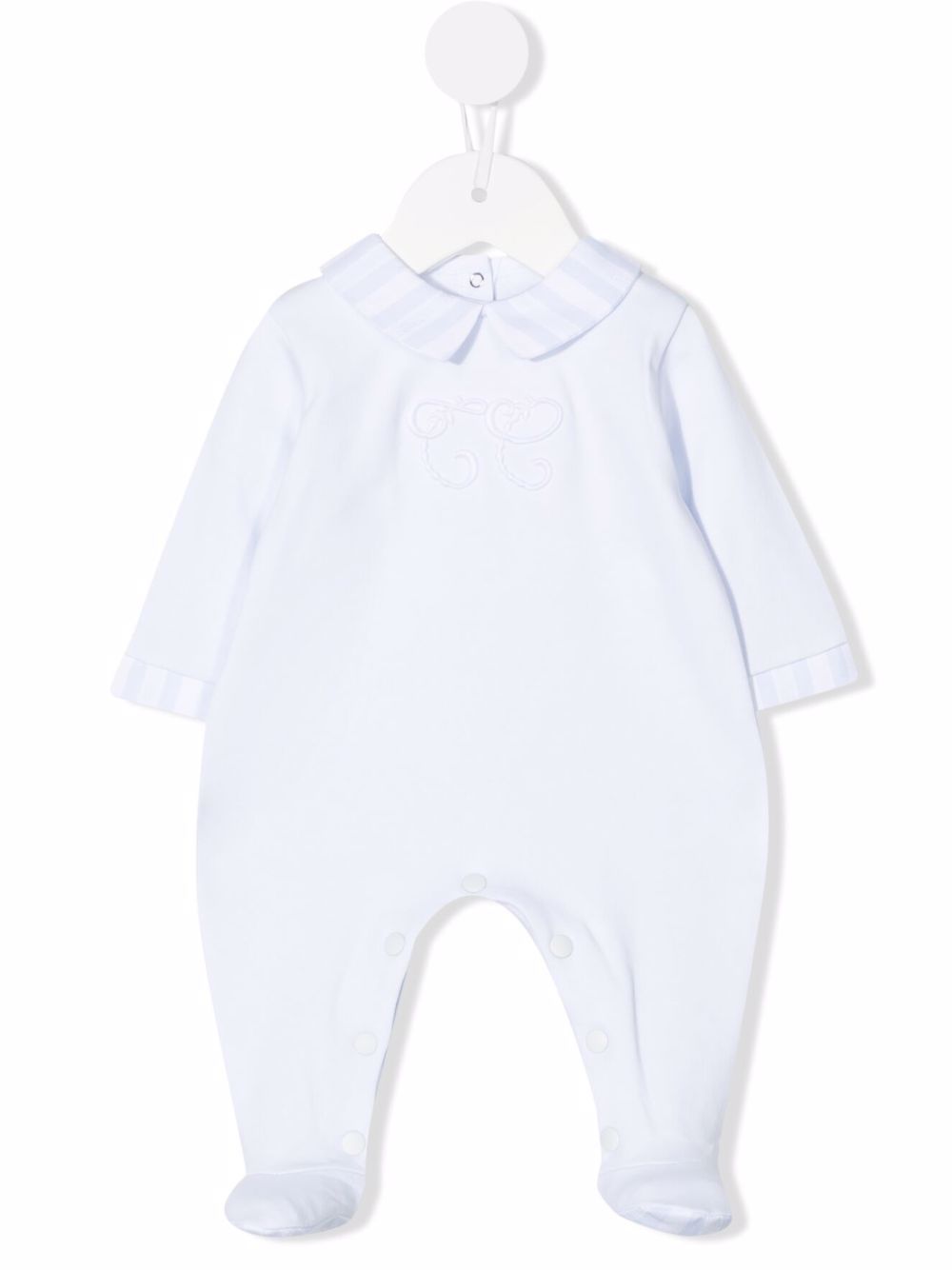 Tartine Et Chocolat striped collar babygrow - Blue von Tartine Et Chocolat