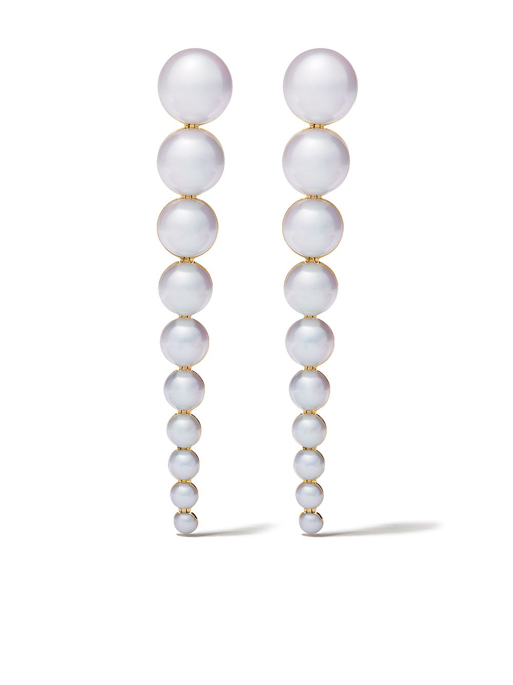 TASAKI 18kt yellow gold M/G TASAKI Sliced Freshwater pearl earrings - White von TASAKI