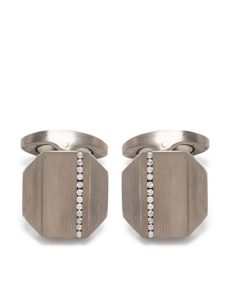 Tateossian diamond-embellished cufflinks - Silver von Tateossian