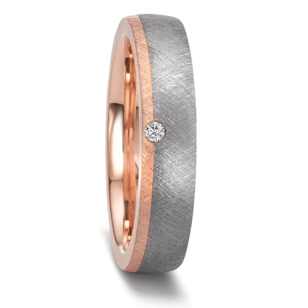 URECH Damen Partnerring 999 Tantal, 585/14 K Rosegold Diamant 0.03 ct, w-si von URECH