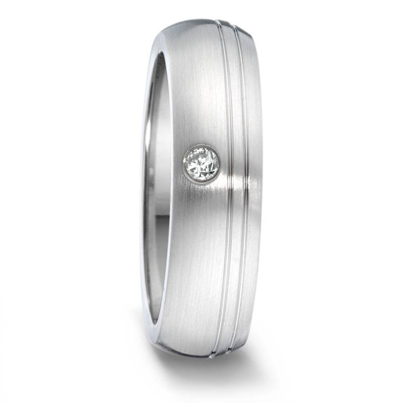 TeNo Damen Partnerring Edelstahl Diamant 0.04 ct, tw-si von TeNo