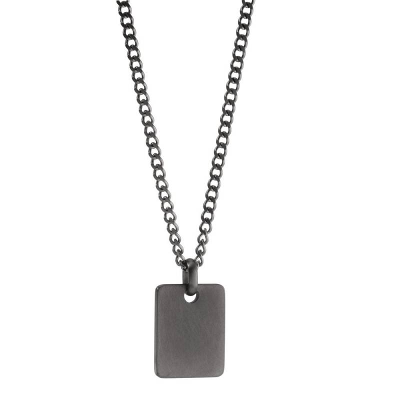 TeNo Herren Signature Ice Tag Kette Edelstahl Lava Grey 60 cm von TeNo