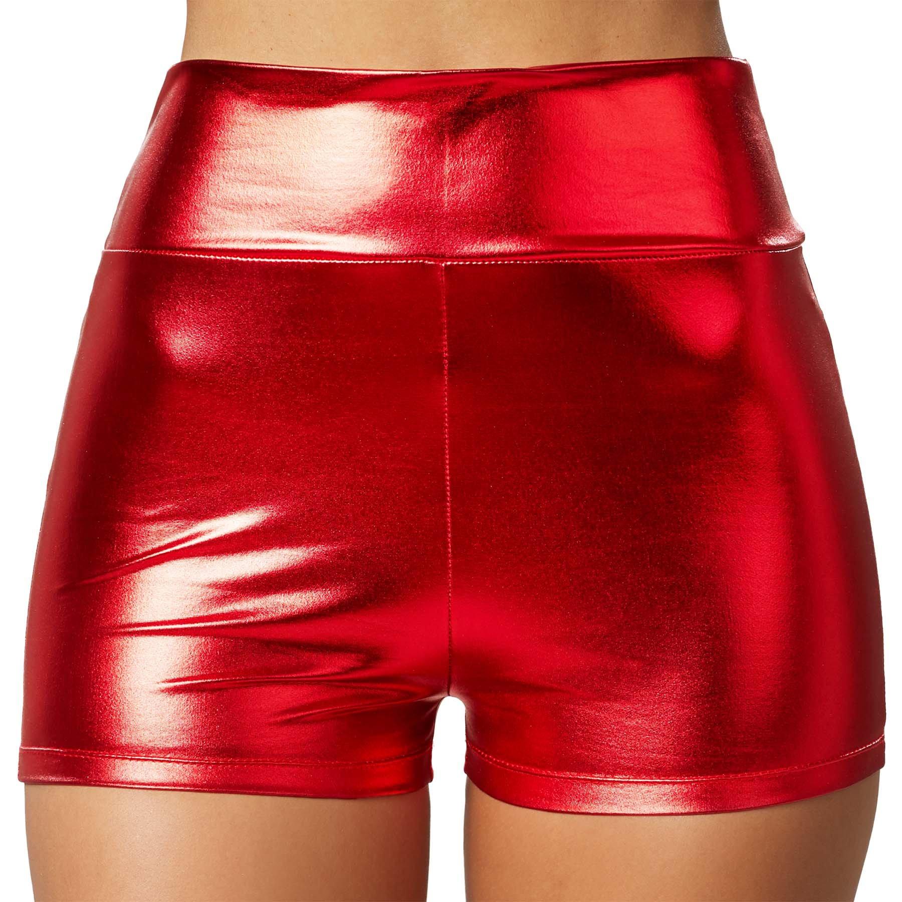 Metallic-hotpants Damen Rot S von Tectake